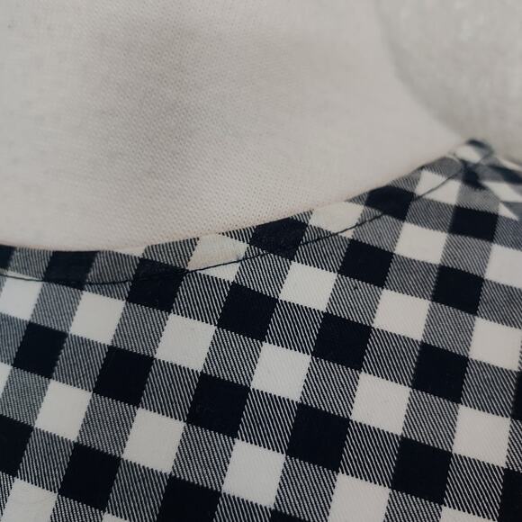 Victoria Beckham Navy White Check Blouse w/Peplum Size L - Picture 11 of 16